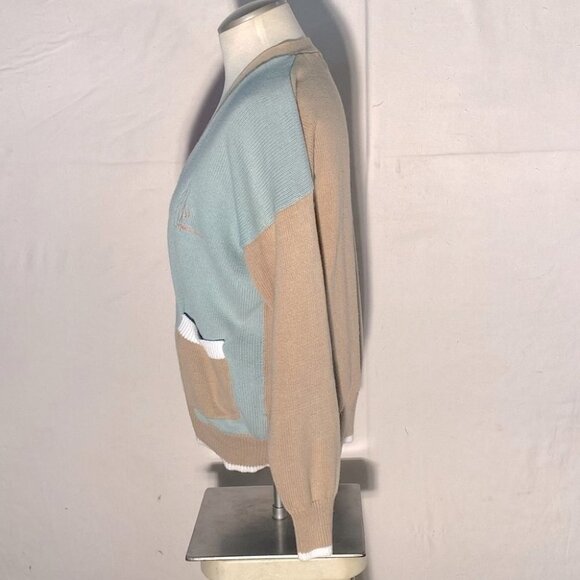 Vintage La Mode Spruce Ridge Pastel Colour Block Button Up Knit Cardigan M - Picture 2 of 14